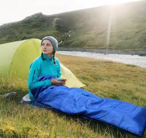 Aptel Ciepły ŚPIWÓR Turystyczny typu mumia z kapturem 200x70cm zielony BQ26F 6