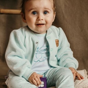 Eevi Bluza dresowa rozpinana dziecięca miętowa  Eevi Big Bear 80 4