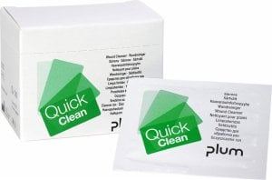 Plum PLQUICKCLEAN - Nawilżane chusteczki do czyszczenia ran QuickClean znajdują zastosowanie w przypadku drobnych ran i skaleczeń - 20 saszetek 1