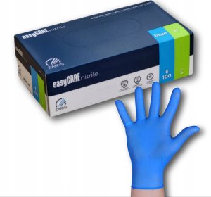 Rękawice nitrylowe, EASYCARE, 100 szt., rozmiar L, niebieskie 2