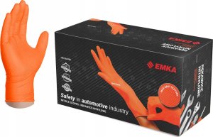 Rękawice nitrylowe bezpudrowe EMKA 7.0, 100 szt., rozmiar M, pomarańczowe 8
