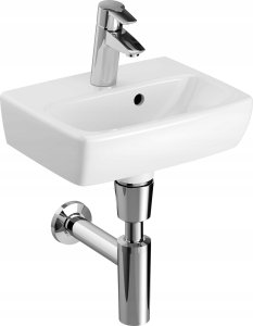 Umywalka Geberit Geberit Selnova Square Umywalka kompaktowa, B36cm, H14.5cm, T28cm, z przelewem, z otworem na baterię [18] 5