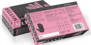 Rękawice nitrylowe bezpudrowe, MAXTER, 100 szt., rozmiar L, czarne 4