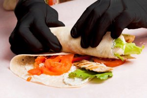 Rękawice nitrylowe bezpudrowe, MAXTER, 100 szt., rozmiar L, czarne 7