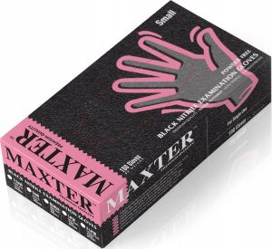 Rękawice nitrylowe bezpudrowe, MAXTER, 100 szt., rozmiar L, czarne 10