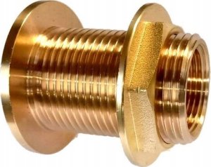 przejście przez przegrodę z gwintem 5/4" x 1" (DN32 x DN25) długość 50mm, mosiężne 1