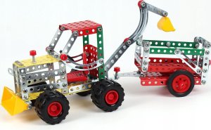 Maksik Zestaw konstrukcyjny metalowy traktor z przyczepką 265el 4876 (TEH4876) 3