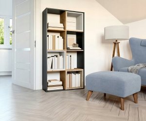 Lumarko Regał Malax 2x4 Antracyt/artisan 6