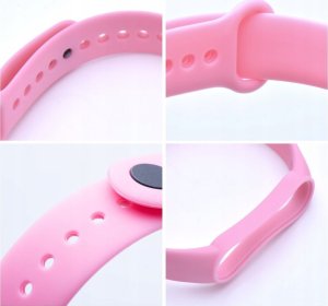 OEM Pasek silikonowy do XIAOMI Mi Band 5 / 6 / 7 różowy (37) 2