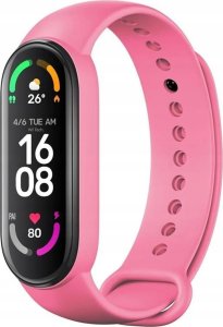 OEM Pasek silikonowy do XIAOMI Mi Band 5 / 6 / 7 różowy (37) 5
