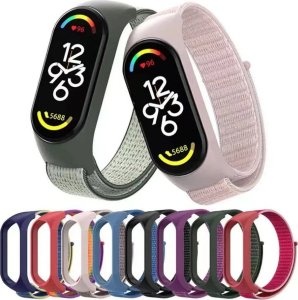 OEM Pasek nylonowy do XIAOMI Mi Band 5 / 6 / 7 różowa (07) 7
