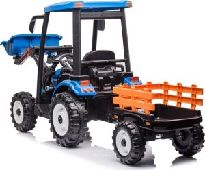 Lean Cars Traktor Na Akumulator Z Przyczepą Hercules Niebieski 24V 3