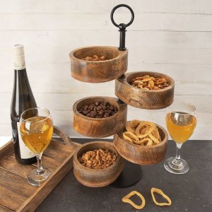 Orion Patera drewniana 5-poziomowa MANGO 44,5 cm 4