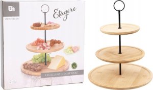 Excellent Houseware Patera bambusowa 3-piętrowa 35 cm 11