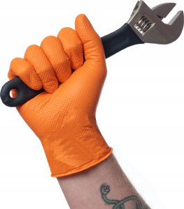 Rękawice nitrylowe bezpudrowe, MAXTER 7.0, 90 szt., rozmiar XL, pomarańczowe 2