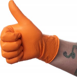 Rękawice nitrylowe bezpudrowe, MAXTER 7.0, 90 szt., rozmiar XL, pomarańczowe 4