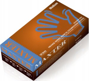 Rękawice nitrylowe bezpudrowe, MAXTER 7.0, 90 szt., rozmiar XL, pomarańczowe 7