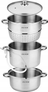 SOKOWNIK Parowar Garnek do Soków 8L Duży STALOWY INDUKCJA Gaz 5220 3