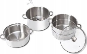 SOKOWNIK Parowar Garnek do Soków 8L Duży STALOWY INDUKCJA Gaz 5220 5