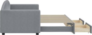 vidaXL vidaXL Sofa rozsuwana z szufladami, jasnoszara, 80x200 cm, tkanina 4