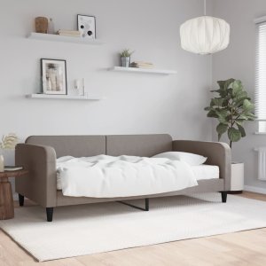 vidaXL vidaXL Sofa z materacem do spania, kolor taupe, 100x200 cm, tkanina 1