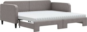 vidaXL vidaXL Sofa rozsuwana z materacami, kolor taupe, 100x200 cm, tkanina 2