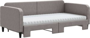 vidaXL vidaXL Sofa rozsuwana z materacami, kolor taupe, 100x200 cm, tkanina 3