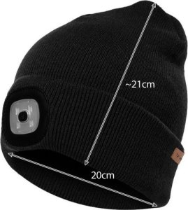 Trizand Czapka zimowa z latarką- czarna Trizand 22663 3