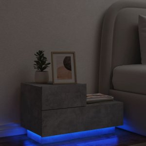 vidaXL vidaXL Szafka nocna z oświetleniem LED, szarość betonu, 70x36x40,5 cm 1