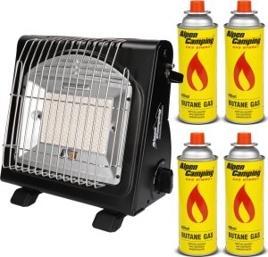 Przenośny piecyk gazowy Alpen Camping, 2w1 piecyk/kuchenka,  zużycie gazu 124g/h, zapłon piezoelektryczny, IK1100 9