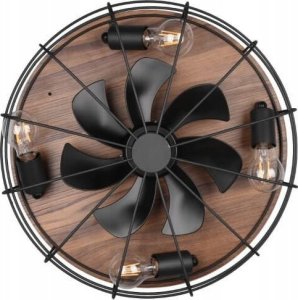 Wentylator Globo Wentylator sufitowy z lampą LED TRONDHEIM R61105032 czarny-drewno 3
