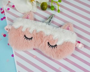 Opaska na oczy do spania jednorożec - pink 3