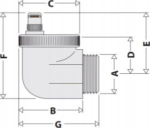 Prestigio Automatyczny zawór powietrzny 1/2 - 10 bar kątowy 4