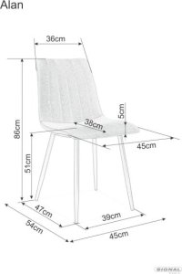 Signal Krzesło tapicerowane ALAN Brego beżowe 1