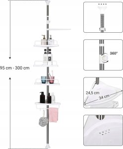 Leobert Półka Łazienkowa Teleskopowa - BCB02SW 2