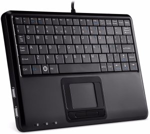 Klawiatura Perixx Perixx PERIBOARD-510 H PLUS UK, mini USB keyboard, touchpad, hub, black 3