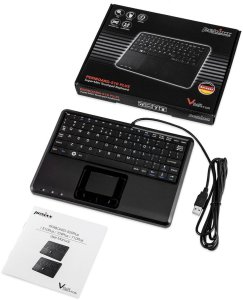 Klawiatura Perixx Perixx PERIBOARD-510 H PLUS UK, mini USB keyboard, touchpad, hub, black 8
