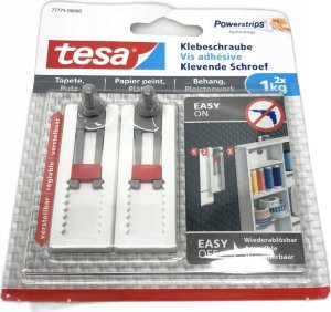 Tesa tesa adhesive screw, 2pcs., for wallpaper and plaster, up to 1kg per screw, adjustable, white 2