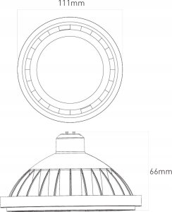 GTV Żarówka LED GTV LD-ES111WW13W120-15 12,5W 1100lm GU10 ES111 12XPOWER LED ciepły biały 3000K 120 stopni 3
