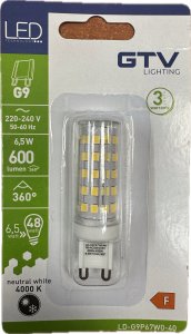 GTV Żarówka LED LD-G9P67W0-40 7W G9 AC220-240V SMD 2835 kąt świecenia 360 560lm 61mA 4000K 2