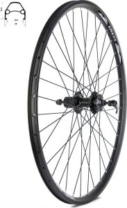 XMX Koło tylne 27,5" Disc piasta XMX A282QR kaseta 8-9-10 rzędów,  hamulec tarczowy, łożyska maszynowe, obręcz nitowana YKL-D23 czarna, szprychy czarne Uniwersalny 1