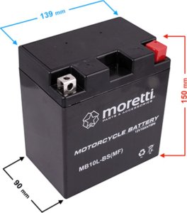 Moretti Akumulator AGM (GEL) MB10L-BS Moretti 12V 11Ah 160A P+ 1