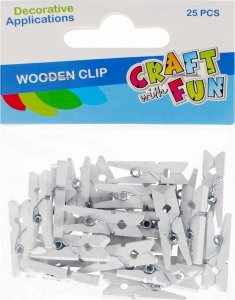 Craft with Fun OZDOBA DEK DREW SPINACZ 25SZT 2,5CM BIA CF12/144 1