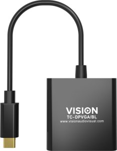 Adapter AV Vision VISION Professional installationstauglicher Adapter USB-C zu VGA - 30 JAHRE GARANTIE - lasst sich an USB-C anschliessen und hat eine normal grosse VGA-Buchse - Maximale Auflosung 2560 x 1600 bei 60 Hz - USB-C 3.1 (M) zu VGA (F) - Treiber 4