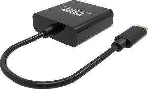 Adapter AV Vision VISION Professional installationstauglicher Adapter USB-C zu VGA - 30 JAHRE GARANTIE - lasst sich an USB-C anschliessen und hat eine normal grosse VGA-Buchse - Maximale Auflosung 2560 x 1600 bei 60 Hz - USB-C 3.1 (M) zu VGA (F) - Treiber 5