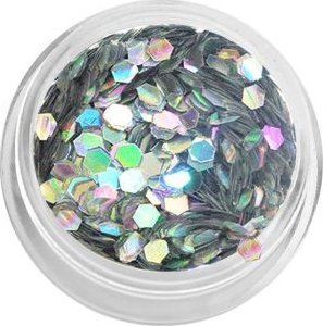 Bass Cosmetics Konfetti płatki hexagonalne holograficzne - srebrne holo / Bass Cosmetics 1