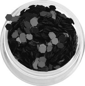 Bass Cosmetics Konfetti płatki hexagonalne holograficzne - czarne / Bass Cosmetics 1