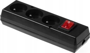Jonex Gniazdo przenośne trzykrotne 16A 2P+Z 250V z wyłącznikiem czarne GN-370WS 2
