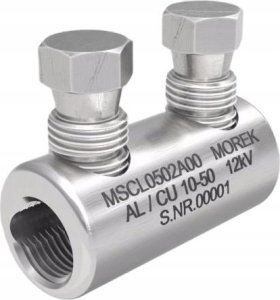 MOREK Złączka śrubowa MSCL50 Al/Cu 10-50mm² 12kV 2xśruba aluminiowa zrywalna MSCL0502A00 1