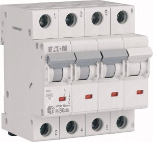 Eaton Wyłącznik nadprądowy 3P+N B 6A 6kA AC xPole Home HN-B6/3N 194898 1